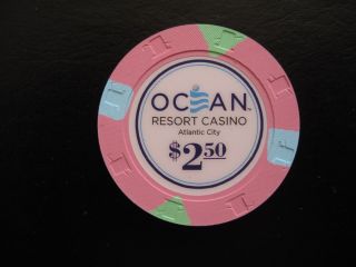 $2.  50 Chip Ocean Resort Casino Atlantic City Chip Blackjack Poker Craps Nj