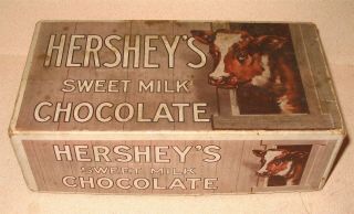 Early Hershey Sweet Milk Chocolate Box That Held 6 Half Pound Bars W Cow