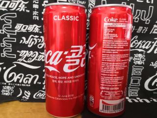 Rare Coca Cola Coke Can 2018 Singapore Summit Usa & North Korea Empty