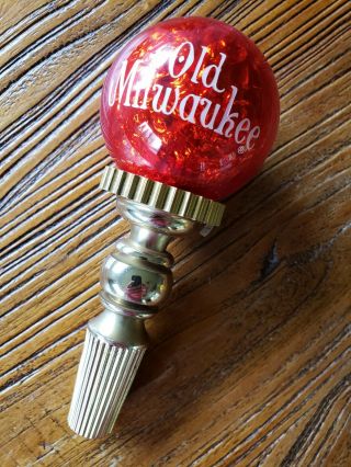 Old Milwaukee Red Globe Rare Vintage Beer Tap Handle -