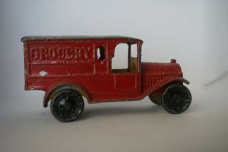 1920s Vintage Tootsie Toy Black And Red Grocery Delivery Van No.  4630 At26