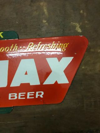 JAX BEER PORCELAIN ENAMEL SIGN 18X11X1.  5 INCHES FLANGE DOUBLE SIDED 7