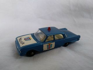 1963 Matchbox / Lesney 55b Ford Fairlane Police Car In Lt.  Blue -