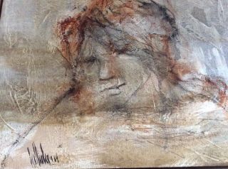 Fine Art - - Gino Hollander - Woman’s Face - Acrylic/canvas signed - 1969 10