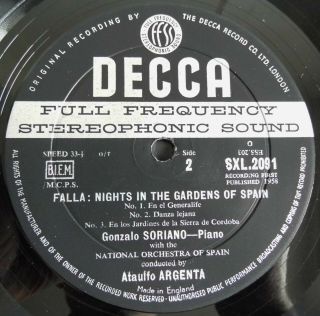 Falla: Nights In The Gardens Of Spain - Argenta Decca SXL 2091 WBg ED1 LP 5