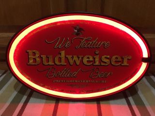 Budweiser LED Light Sign Neon Look Bottles Anheuser Busch Bud Cold Beers Tap 6