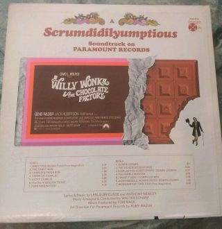 WILLY WONKA & the CHOCOLATE FACTORY - Soundtrack LP - PARAMOUNT Wilder PAS 6012 2