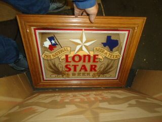 Older Rare Lone Star Beer Bar Sign Mirror Great Looking Advertising Man Cave