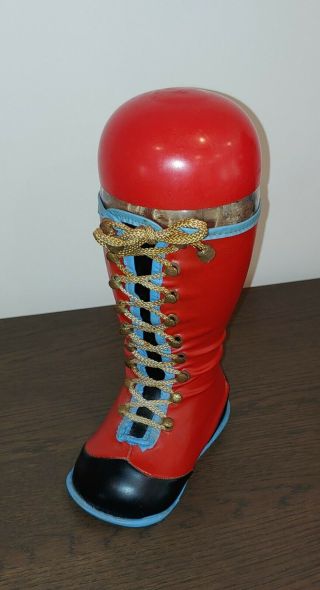 Vintage Mid - 20th Century Boot - Shaped Liquor/wine Glass Decanter Bottle