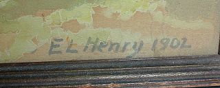 S p R i n G s A L e NY Watercolor EDWARD L.  HENRY ' Cragsmoor,  1902 ' 11 