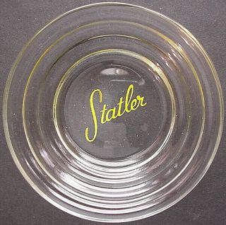 Very Old Art Deco Style Statler Hotels Glass Ashtray