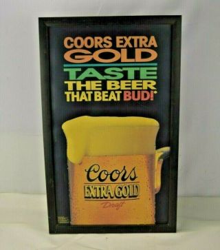 Vintage Coors Extra Gold Lighted Beer Sign 26x16 