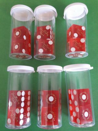 12 Total (red Frosted) Green Valley Ranch Henderson Casino Dice.  6 - Matching Number