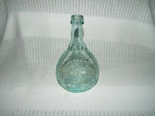Antique Aqua Glass Whiskey Bottle Eagle Masonic Union A.  R.  S.  Lanc.  Pa.  Read