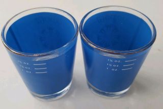 2 Vintage Blue Shot Glasses Expo 67 Montreal Canada 4