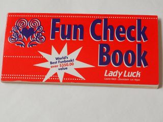 Lady Luck Casino Hotel Fun Check Book Las Vegas Nevada $350 Value1997