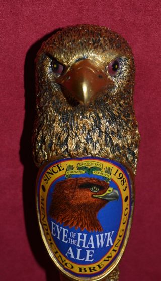 Mendocino Brewing Company Eye Of The Hawk Ale Beer Tap Handle Gold Hawk Shaped