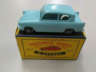 Matchbox Lesney Ford Anglia Model 7 Near In Rare Type C Box