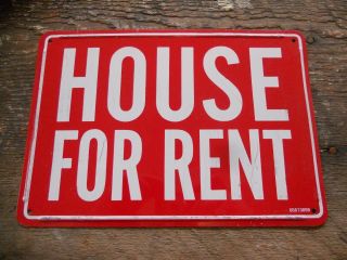 Vintage Red / White " House " Realtor Metal Sign 10 " X 7 "