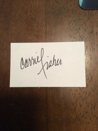 Carrie Fisher Star Wars Actress Vintage Signed Autograph 3x5 Index Card