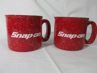Liquid Logic Snap On Collectible 2 Piece Coffee Tea Soup Cup Mug White Red