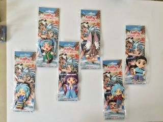 Tenchi Muyo 3d Cut Out Vinyl Keychains Set Of 6 2000 3 1/2” Pioneer