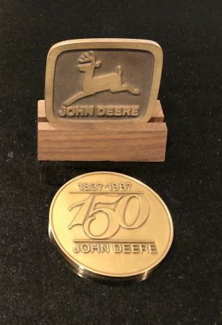 1987 John Deere 3 " Bronze 150 Year Medallion - & Rare -