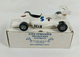 Jim Beam White Indy Race Car Decanter 5 W/ Box R.  Ellis Unique Iajbbsc