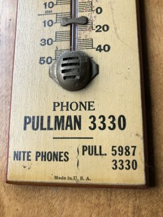 Antique VINTAGE Chicago WOOD ADVERTISING THERMOMETER Kostelyk Fuel Oil Pullman 4
