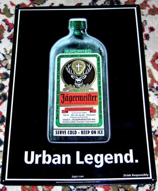 Vintage Promotion Metal 12 " X17 " Jagermeister Urban Legend Tin Sign