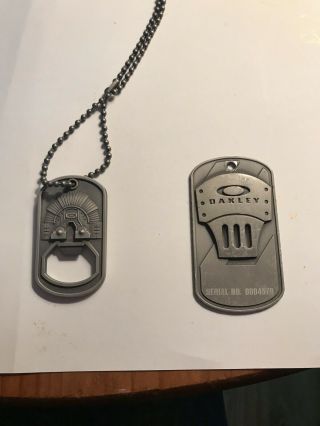 Oakley Dog Tag Bottle Opener And Serial Dog Tag