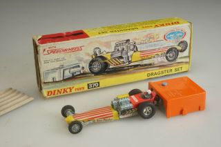 Vintage Dinky Toys England 370 Dragster Set W/original Box Speedwheels