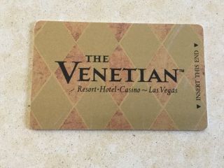 Vintage - Las Vegas - The Venetian Hotel & Casino - Room Key Card -