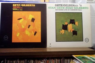 Stan Getz Joao Gilberto 2 Lp " Getz Gilberto Vol.  1 & 2 " Verve Mono Vg,