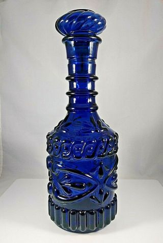 Vintage Jim Beam Blue Decanter Liquor Bottle W/stopper Ky Drb - 230 - 119 5 71