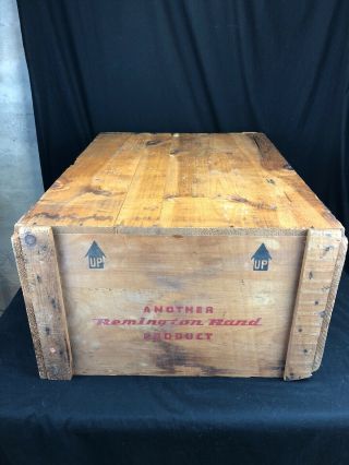 Vintage Remington Rand Typewriter Wooden Crate Box Large Clear Markings