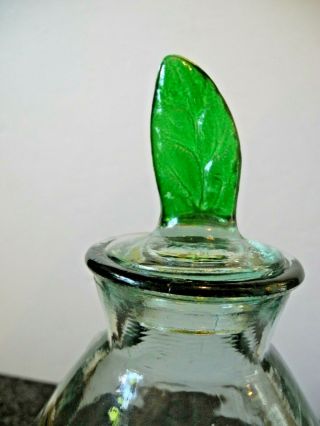 Large Vintage Aqua Green Glass Fly Wasp Insect Trap Catcher Leaf Finial Stopper 3