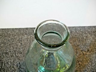 Large Vintage Aqua Green Glass Fly Wasp Insect Trap Catcher Leaf Finial Stopper 5