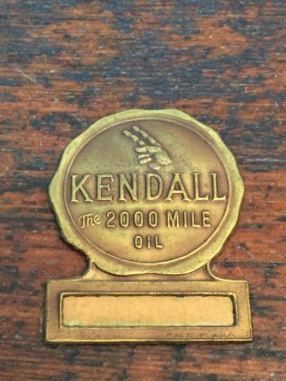 Vintage Old Stock - Kendall The 2000 Mile Oil - Oil Change Reminder Tag