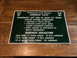 Whitetail Golf Resort Course Sign Mercersburg Pa.  Tin Advertising Rare
