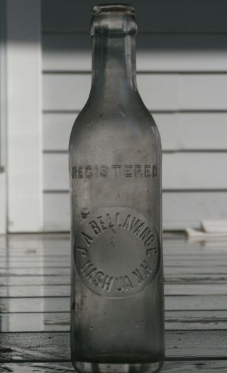 Antique J.  A.  Bellavance - Nashua,  N.  H.  Tooled Top Soda Bottle