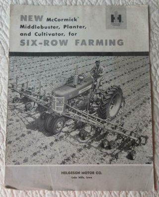 Vintage International Harvester Farmall 450 Tractor Cultivators Planter Brochure