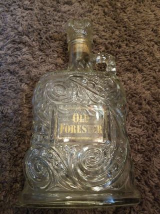 Vintage " Old Forester " Kentucky Bourbon Whiskey Glass Decanter -