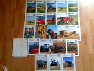 Group 23 Vintage Ford & Holland Tractor Combine Equipmpent Brochures Oem