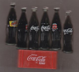 6 Mini Coca - Cola Bottle 3 Inchs Tall Assorted 6 Pack Is Like A Case