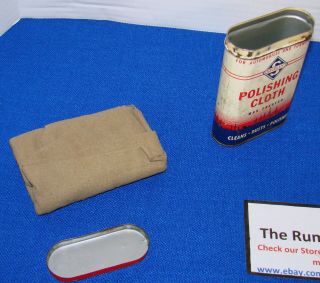 vintage SKELLY OIL COMPANY - Polishing Wax Treated CLOTH - METAL ADVERTISING CAN 2