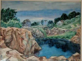 Fine Albert Abramovitz (1879 - 1963) Wpa Artist Watercolor Painting