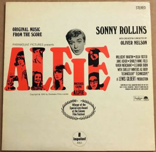 Sonny Rollins - Alfie Orig 1966 Soundtrack Impulse As - 9111 Stereo Lp