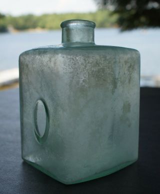 LARGE ANTIQUE BLOCKY SQUARE VESSEL EMBOSSED WILLIAMS (OFFERED AS AN INK BOTTLE) 2