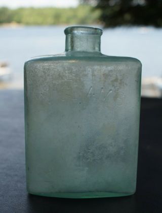 LARGE ANTIQUE BLOCKY SQUARE VESSEL EMBOSSED WILLIAMS (OFFERED AS AN INK BOTTLE) 4